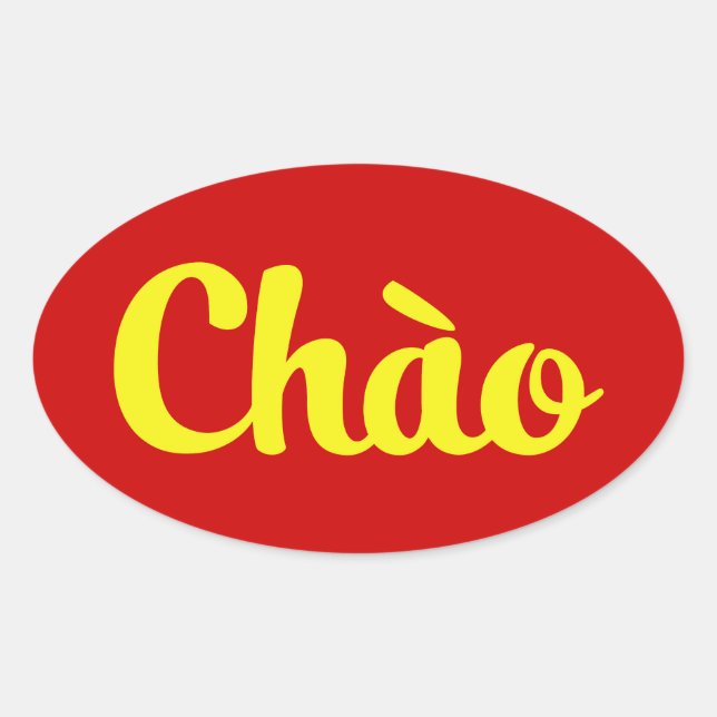 Chào / Hello ~ Vietnam / Vietnamese / Tiet ng Vivi Ovaler Aufkleber (Vorderseite)