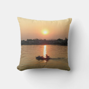 Chao Phraya Fluss Sunset ... Ayutthaya, Thailand Kissen