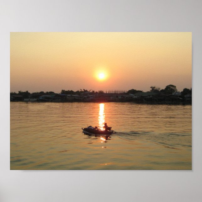 Chao Phraya Fluss Sunset ... Ayutthaya, Thailand Poster (Vorne)