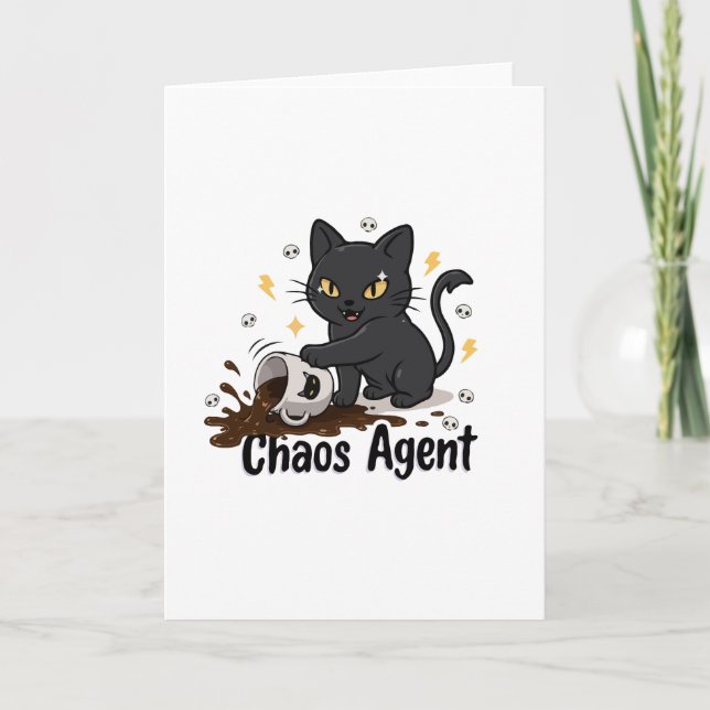 Chaos-Agent Schwarze Katze Karte (Vorderseite)