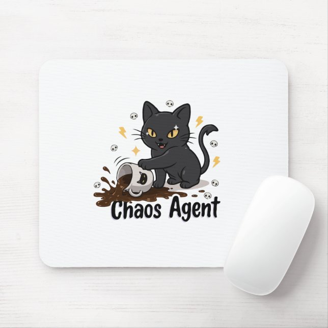 Chaos-Agent Schwarze Katze Mousepad (Mit Mouse)