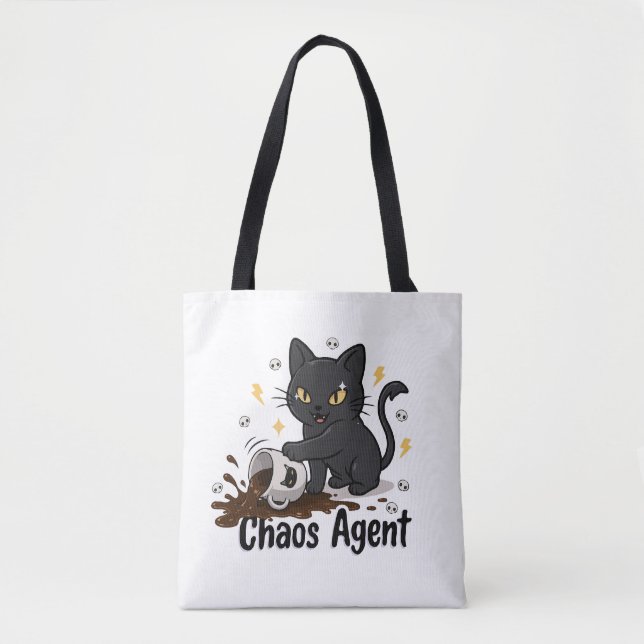 Chaos-Agent Schwarze Katze Tasche (Vorderseite)