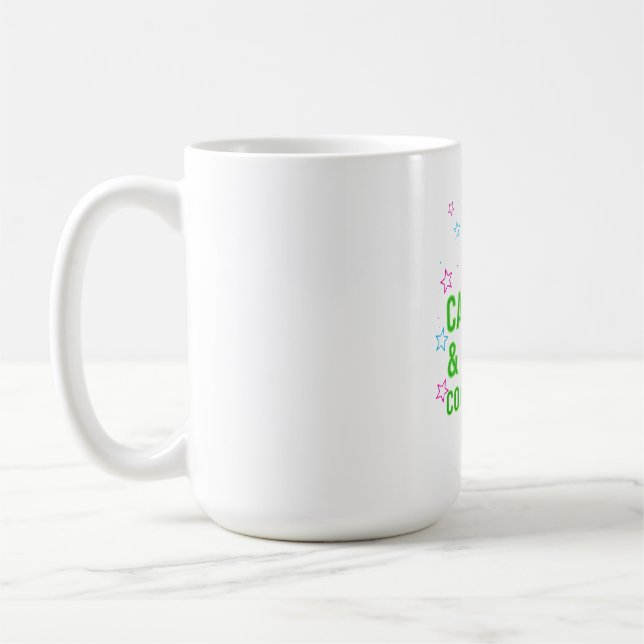 Chaos am Schreibtisch + Kaffee - Motivierend Tasse (Links)