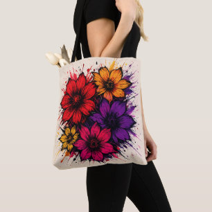 Chaos Bloom - Bold Floral Splash Tasche