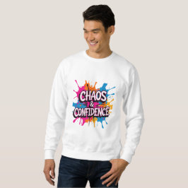 Chaos & Confidence" Color Splash Quote Design  Sweatshirt
