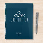 Chaos Coordinator Blue Personalized Name Planer<br><div class="desc">Chaos Coordinator Blue Personalized Name festuresthe text "chaos coordinator" in a fun white script typography. Perfect for that busy mom, teacher, sports team manager or work boss. Designed by Evco Studio www.zazzle.com/store/evcostudio</div>