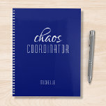Chaos Coordinator Blue Personalized Name Planer<br><div class="desc">Chaos Coordinator Blue Personalized Name festuresthe text "chaos coordinator" in a fun white script typography. Perfect for that busy mom,  teacher,  sports team manager or work boss. Designed by Evco Studio www.zazzle.com/store/evcostudio</div>