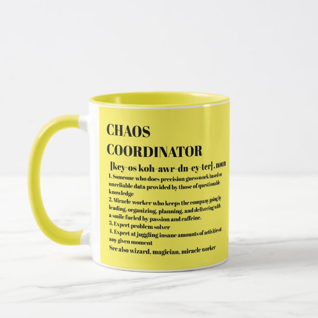 Chaos Coordinator Definition Foto Office-Mitarbeit Tasse (Links)