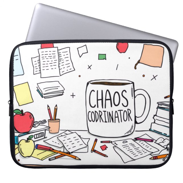 Chaos Coordinator Funny Typography  Laptopschutzhülle (Vorderseite)