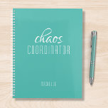 Chaos Coordinator Green Personalized Name Planer<br><div class="desc">Chaos Coordinator Green Personalized Name festuresthe text "chaos coordinator" in a fun white script typography. Perfect for that busy mom, teacher, sports team manager or work boss. Designed by Evco Studio www.zazzle.com/store/evcostudio</div>