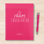 Chaos Coordinator Pink Personalized Name Planer<br><div class="desc">Chaos Coordinator Pink Personalized Name festuresthe text "chaos coordinator" in a fun white script typography. Perfect for that busy mom,  teacher,  sports team manager or work boss. Designed by Evco Studio www.zazzle.com/store/evcostudio</div>