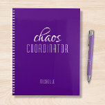 Chaos Coordinator Purple Personalized Name Planer<br><div class="desc">Chaos Coordinator Purple Personalized Name festuresthe text "chaos coordinator" in a fun white script typography. Perfect for that busy mom, teacher, sports team manager or work boss. Designed by Evco Studio www.zazzle.com/store/evcostudio</div>