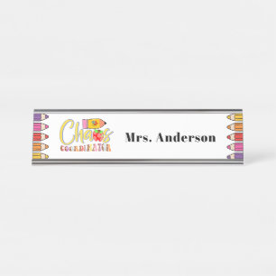 Chaos Coordinator Teacher Gift Schreibtischnamensplakette