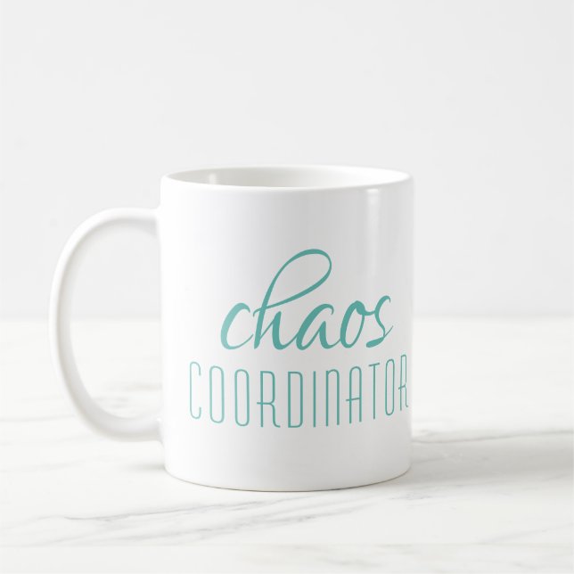 Chaos Coordinator Türkisskript Kaffeetasse (Links)