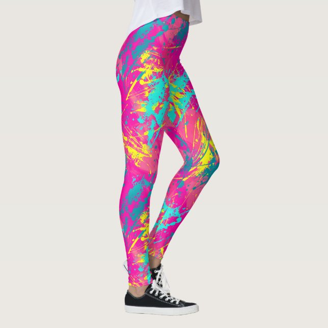 Chaos dans un rêve rose Leggings - Amusants (Droite)
