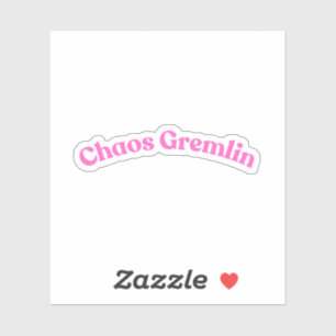 Chaos Gremlin   Lustiger Rosa Blasenbuchstabe Aufkleber
