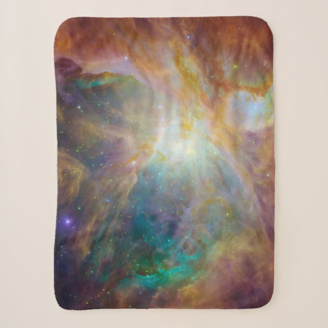 Chaos im Herzen des Orion Spitzer Hubble Composite Sherpadecke (Vorderseite)
