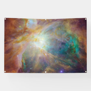 Chaos im Herzen von Orion Spitzer Hubble Composite Banner