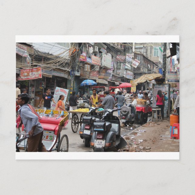 Chaos in Delhi Postkarte (Vorderseite)