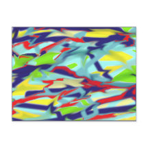 Chaos in Form Digital Art Postcard - Blau