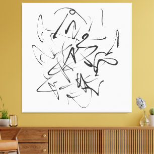Chaos in Tinte - Abstraktion expressiver Linien Leinwanddruck