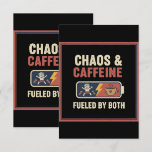 Chaos & Koffein Lustige Retro-Elternschaft Mama Pa Dankeskarte