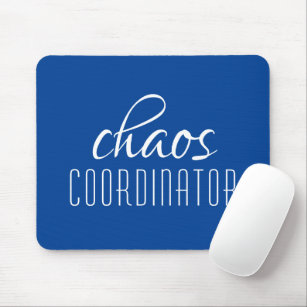 Chaos-Koordinator Blauer Typografischer Text Mousepad