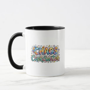 Chaos Koordinator Buntes Doodle Zweifarbig Kaffee Tasse