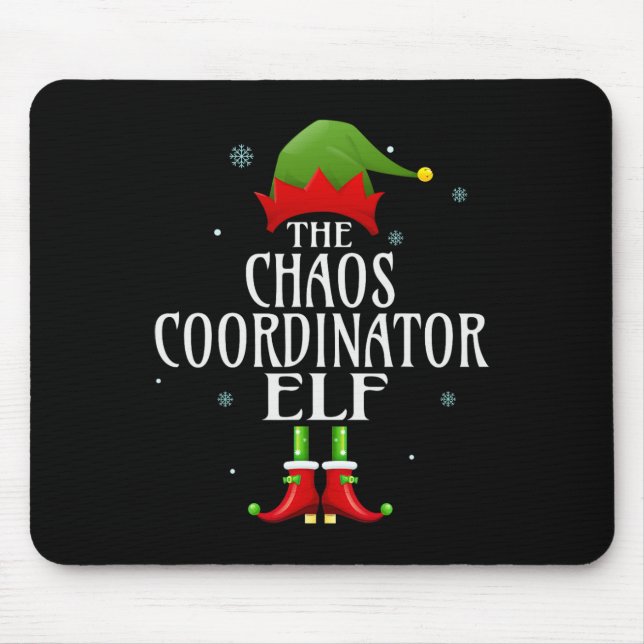 Chaos-Koordinator Elf Xmas Groupe Matching Pajama Mousepad (Vorne)
