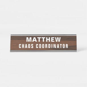 Chaos-Koordinator Funny Novelty Personalisiert Schreibtischnamensplakette