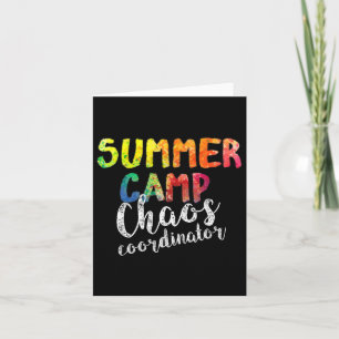 Chaos-Koordinator. Funny Summer Camp Berater Karte