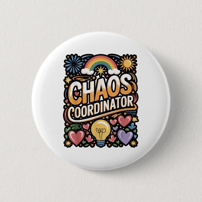 Chaos-Koordinator Funny Zitat Button (Vorderseite)