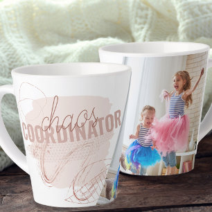 Chaos-Koordinator Kinder Foto Abstract Latte Tasse