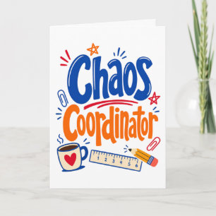 Chaos-Koordinator Lehrer Zurück zur Schule Design Karte