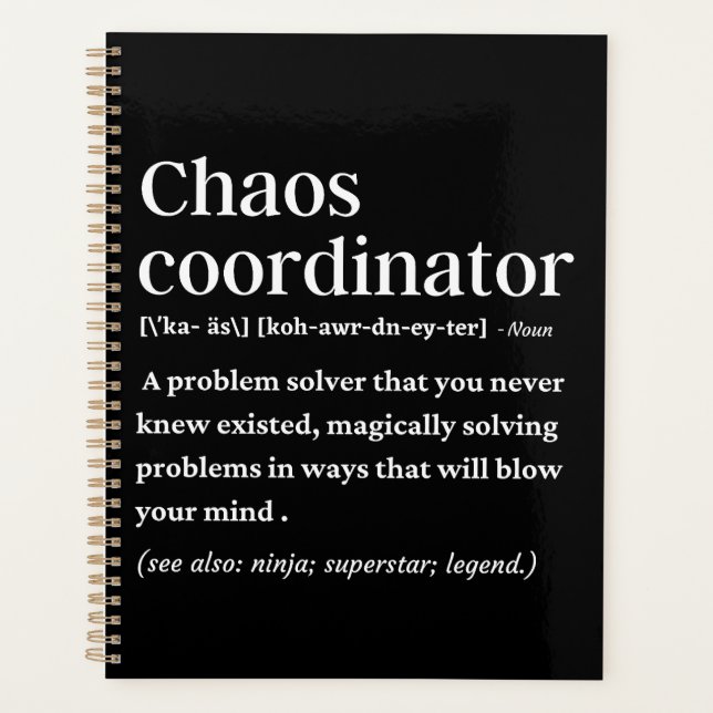 Chaos-Koordinator lustige Definition Planer (Vorderseite)