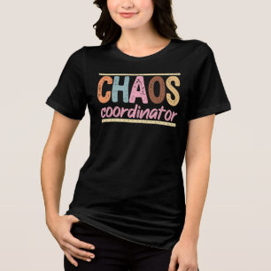 Chaos-Koordinator Lustige Retro-Mutter-Lehrerin-Zi Tri-Blend Shirt