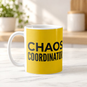 Chaos-Koordinator Lustiger Gelber Kaffeebecher Kaffeetasse