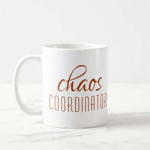 Chaos-Koordinator Modernes Brown Script Kaffeetasse