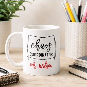 Chaos-Koordinator Notizbuch – Lustiger Lehrerzitat Kaffeetasse