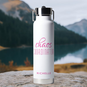 Chaos-Koordinator Pink-Kalligrafie-Skriptname Trinkflasche