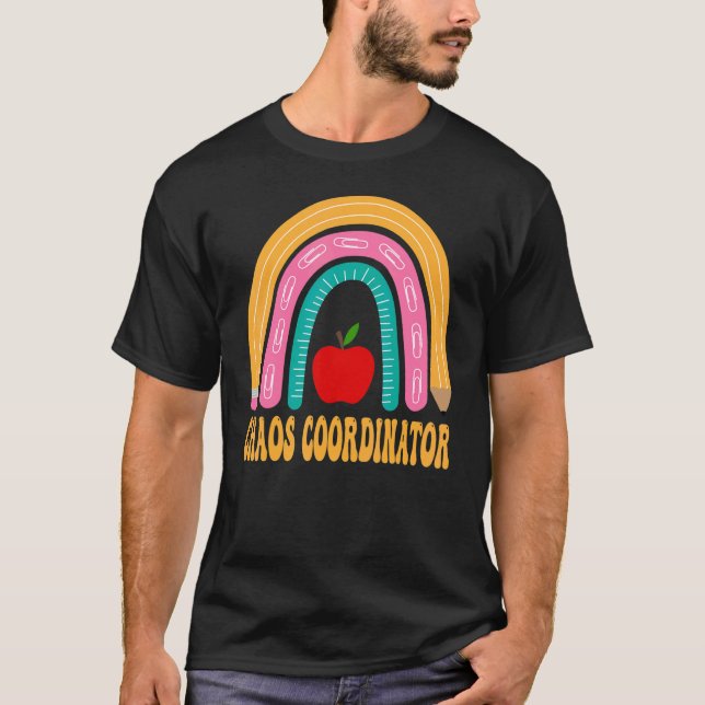 Chaos-Koordinator Rainbow-Stift zurück zur Schule T-Shirt (Vorderseite)