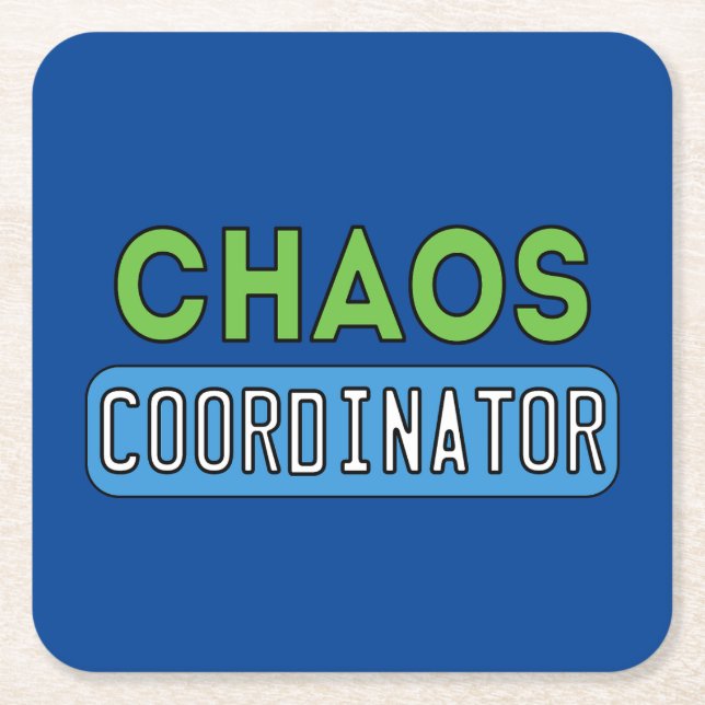 Chaos-Koordinator Rechteckiger Pappuntersetzer (Vorderseite)