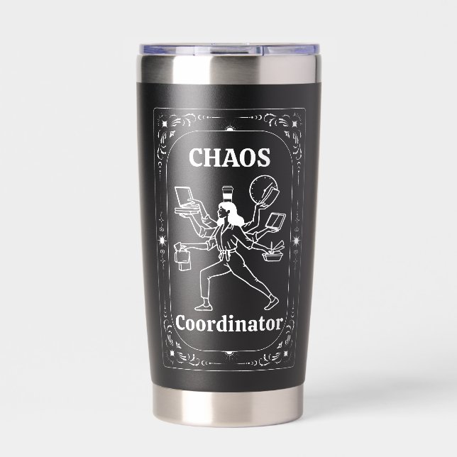 Chaos-Koordinator Tarot-Freundin Mutter Schwester  Thermobecher (Vorderseite)