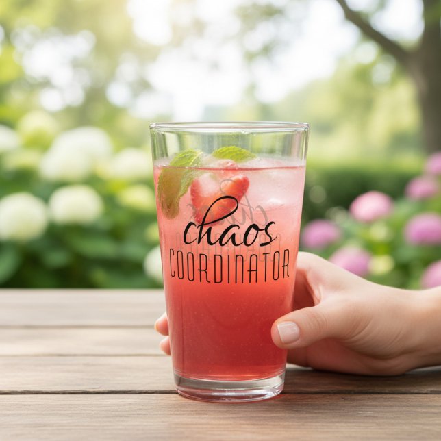 Chaos-Koordinator Typografischer Text Glas (Von Creator hochgeladen)