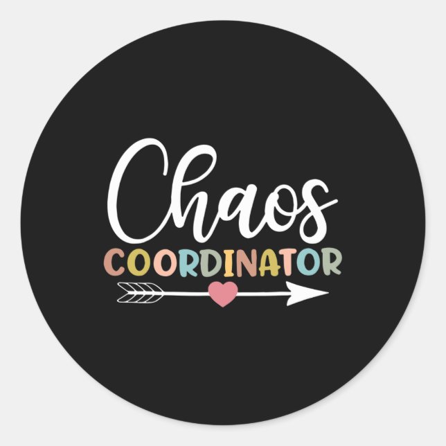Chaos-Koordinator zurück in die Schule Runder Aufkleber (Vorderseite)