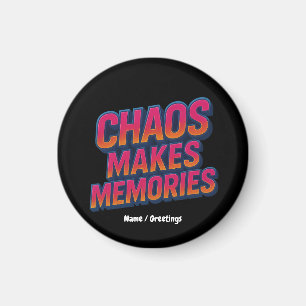 Chaos macht Erinnerungen Retro Synthwave Design lu Magnet