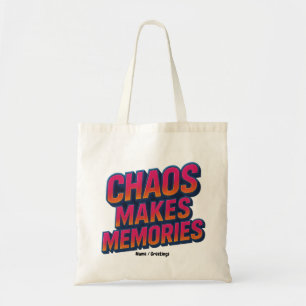 Chaos macht Erinnerungen Retro Synthwave Design lu Tragetasche