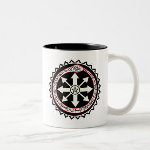 Chaos mit Ouroburos-Schlange Zweifarbige Tasse