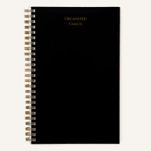 "Chaos Organisé" | Carnet spiral noir et or