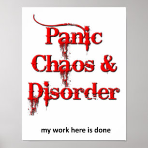 Chaos Panik und Unordnung Lustiges Poster